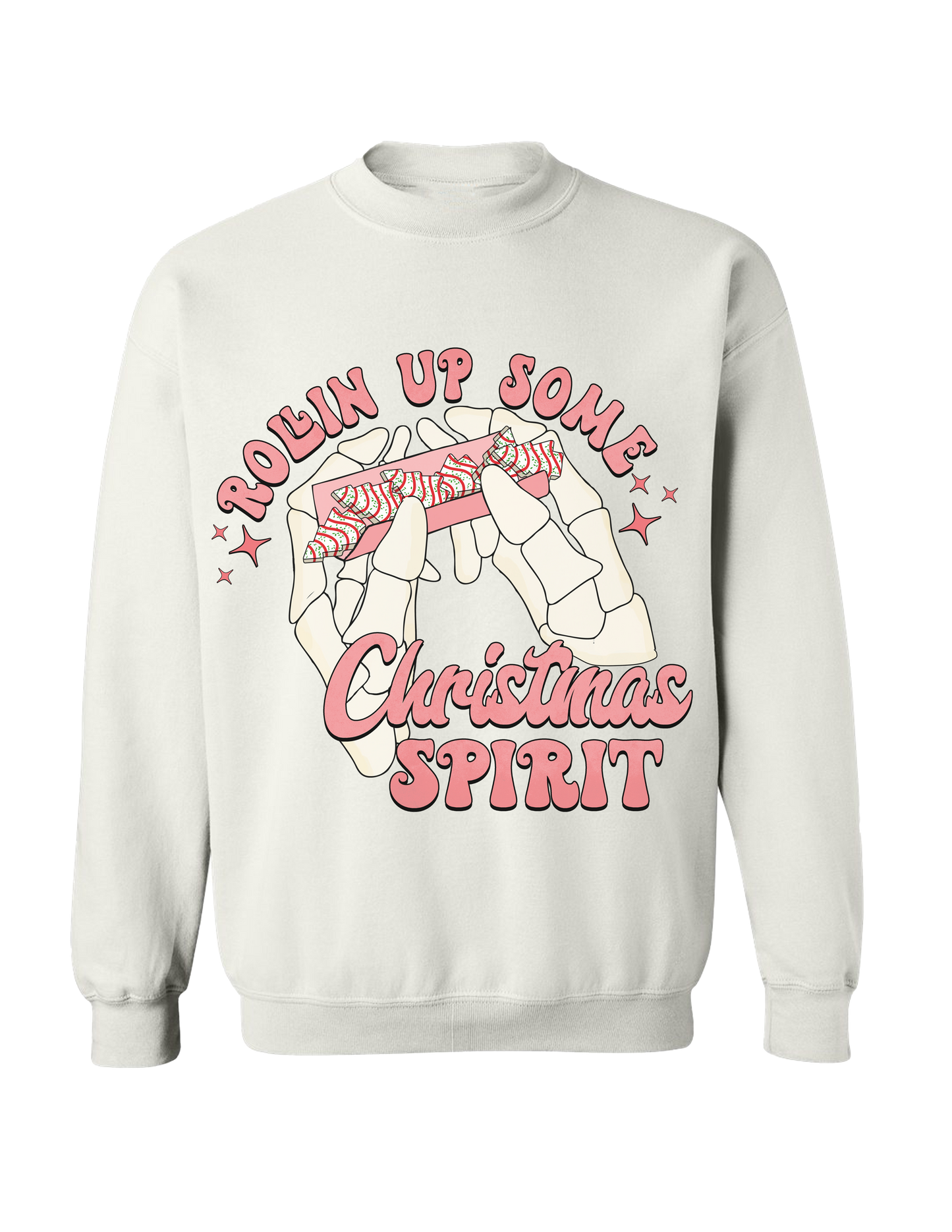 Rolling up Christmas spirit sweater